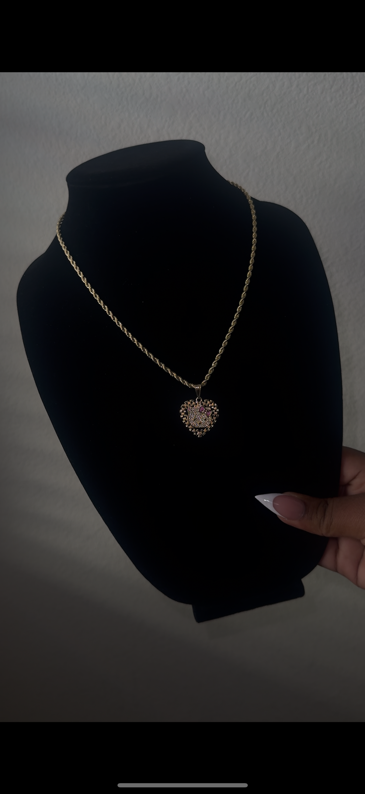 HK Bling Heart Rolex Necklace